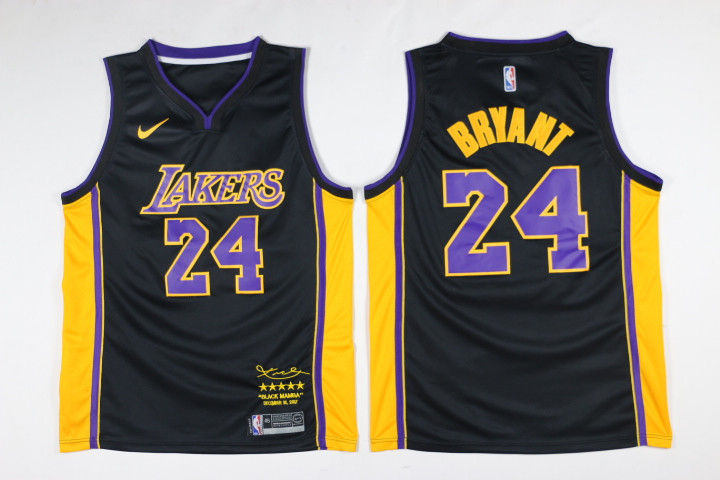 Men Los Angeles Lakers 24 Bryant Black Game Nike NBA Jerseys